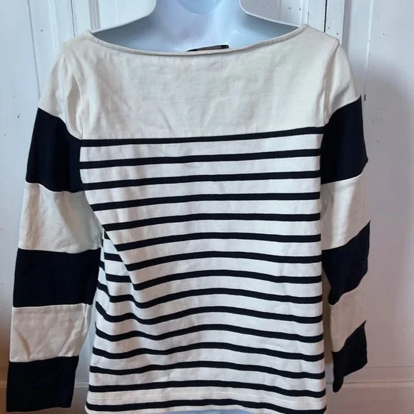 Banana Republic Women's Striped Tunic Black Ivory Size Small - Picture 5 of 10